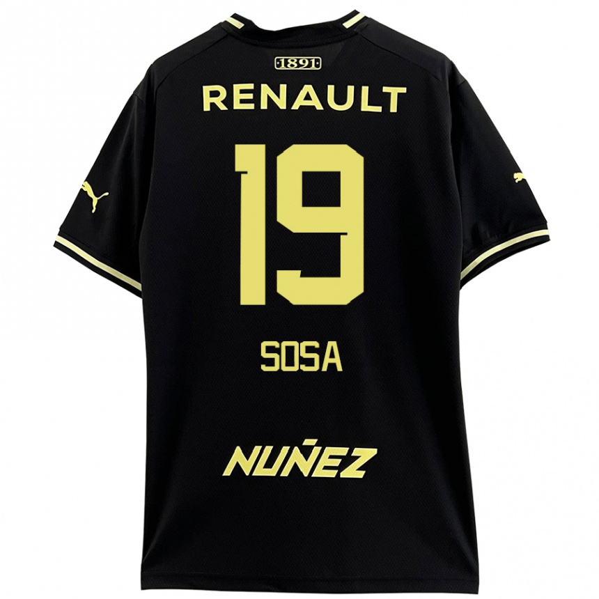 Men Football Diego Sosa #19 Black Yellow Away Jersey 2024/25 T-Shirt Nz