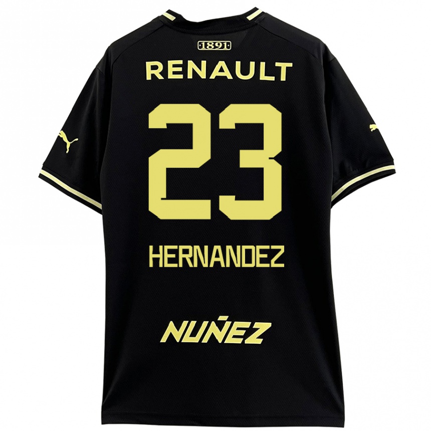 Men Football Abel Hernández #23 Black Yellow Away Jersey 2024/25 T-Shirt Nz