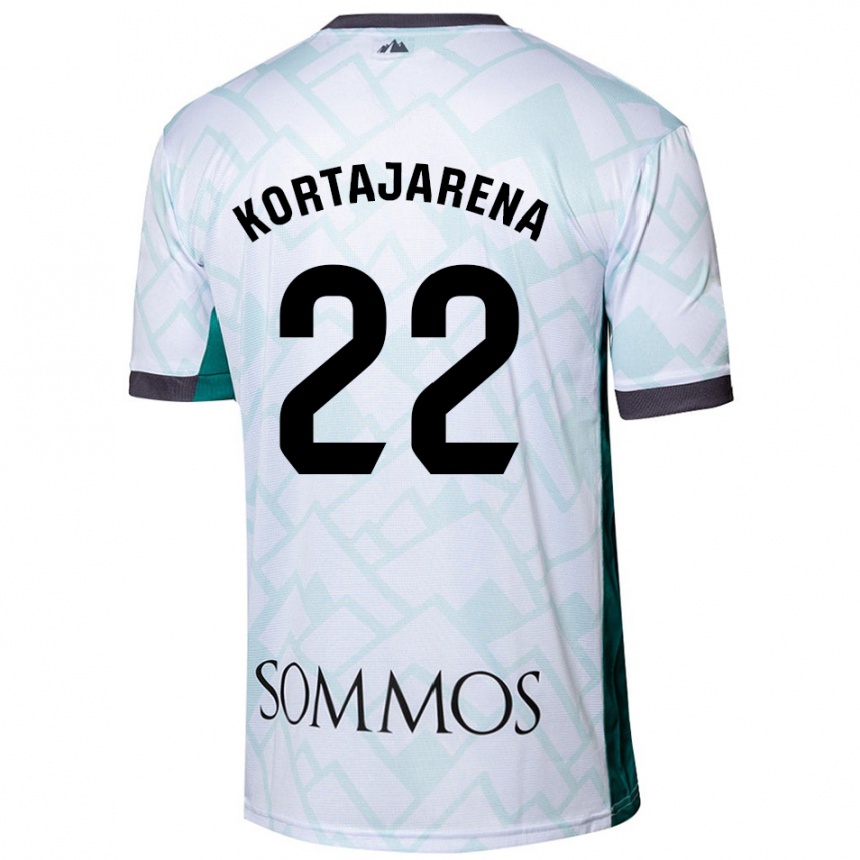 Men Football Iker Kortajarena #22 White Green Away Jersey 2024/25 T-Shirt Nz