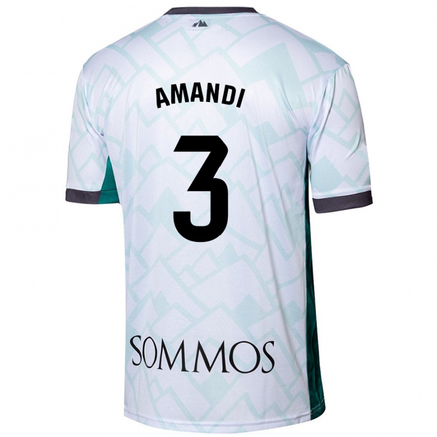 Men Football Iván Amandi #3 White Green Away Jersey 2024/25 T-Shirt Nz