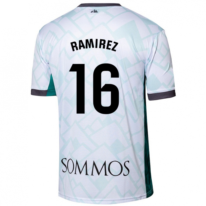 Men Football Vanesa Ramírez #16 White Green Away Jersey 2024/25 T-Shirt Nz