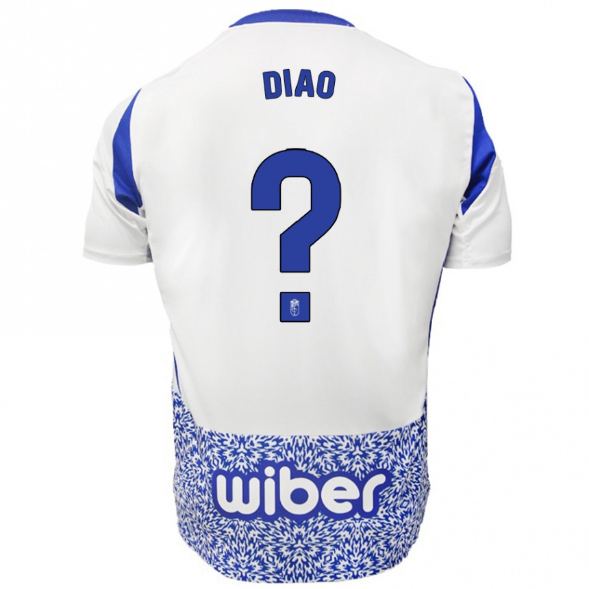 Men Football Siren Diao #0 White Blue Away Jersey 2024/25 T-Shirt Nz