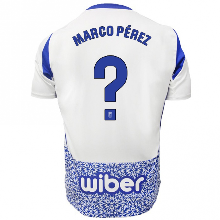 Men Football Marco Pérez #0 White Blue Away Jersey 2024/25 T-Shirt Nz