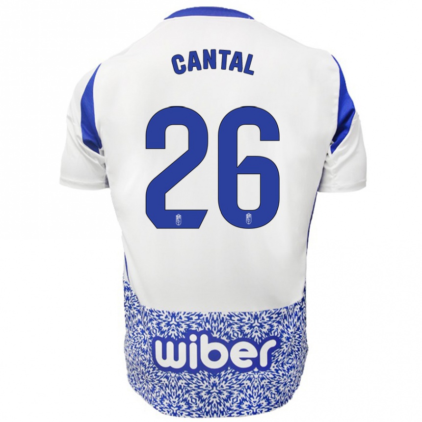 Men Football Paco Cantal #26 White Blue Away Jersey 2024/25 T-Shirt Nz