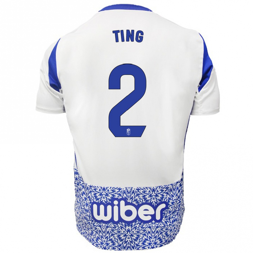 Men Football Xie Ting #2 White Blue Away Jersey 2024/25 T-Shirt Nz