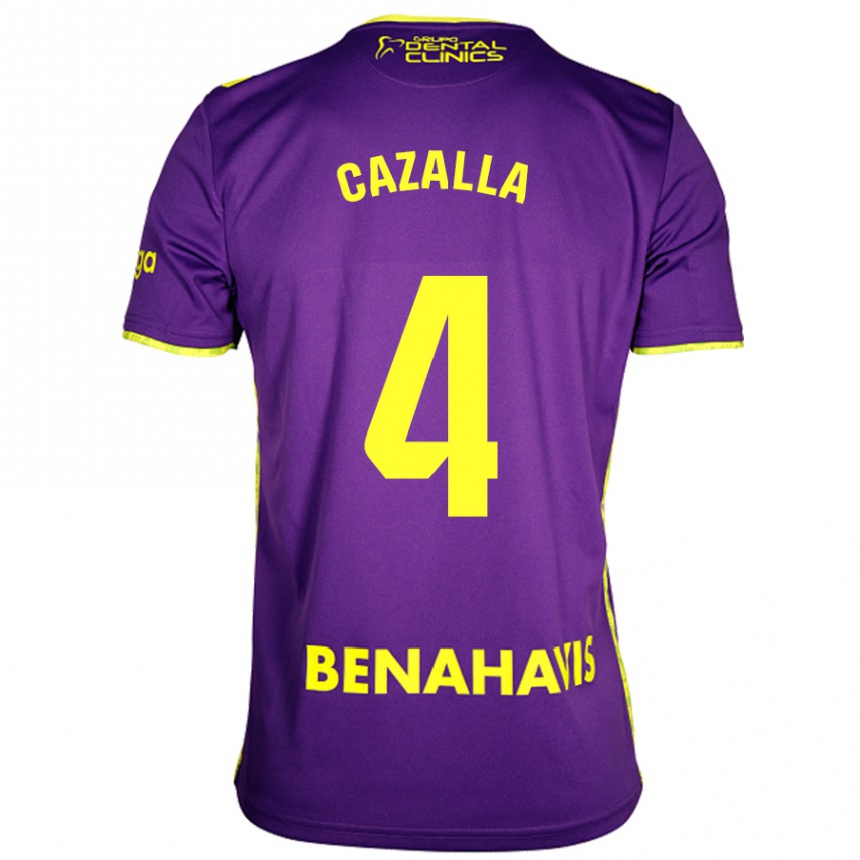 Men Football Marta Cazalla #4 Purple Yellow Away Jersey 2024/25 T-Shirt Nz