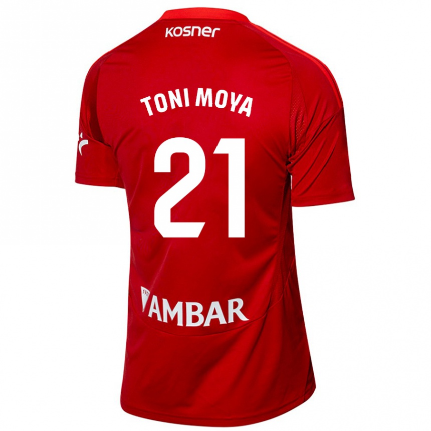 Men Football Toni Moya #21 White Blue Away Jersey 2024/25 T-Shirt Nz