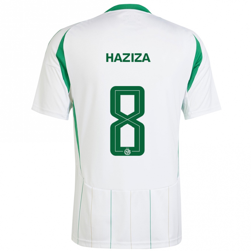 Men Football Dolev Haziza #8 White Green Away Jersey 2024/25 T-Shirt Nz