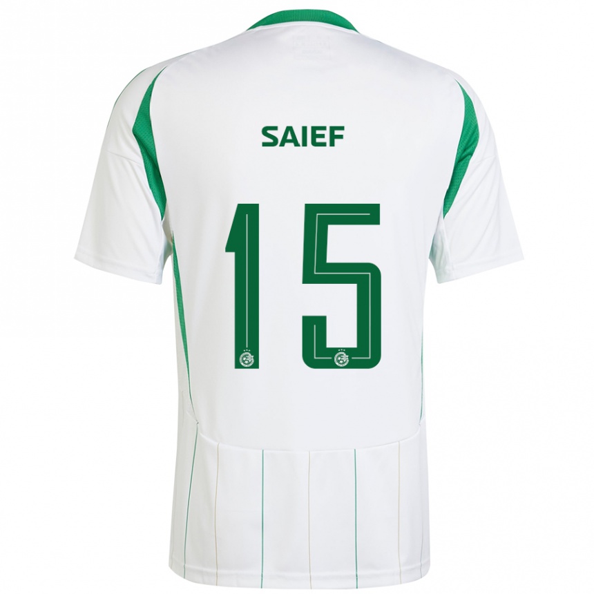 Men Football Kenny Saief #15 White Green Away Jersey 2024/25 T-Shirt Nz