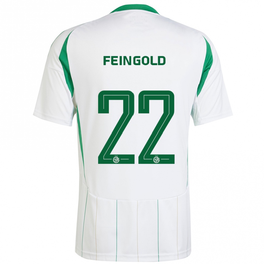 Men Football Ilay Feingold #22 White Green Away Jersey 2024/25 T-Shirt Nz