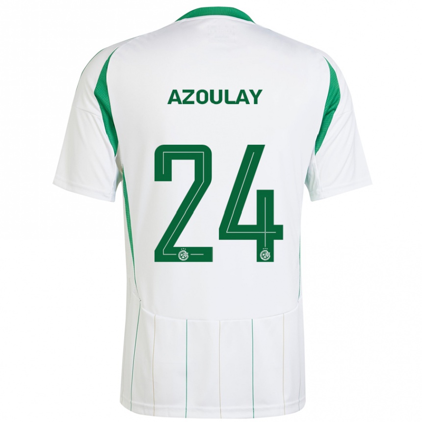 Men Football Ethane Azoulay #24 White Green Away Jersey 2024/25 T-Shirt Nz