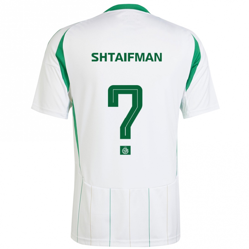 Men Football Noam Shtaifman #0 White Green Away Jersey 2024/25 T-Shirt Nz