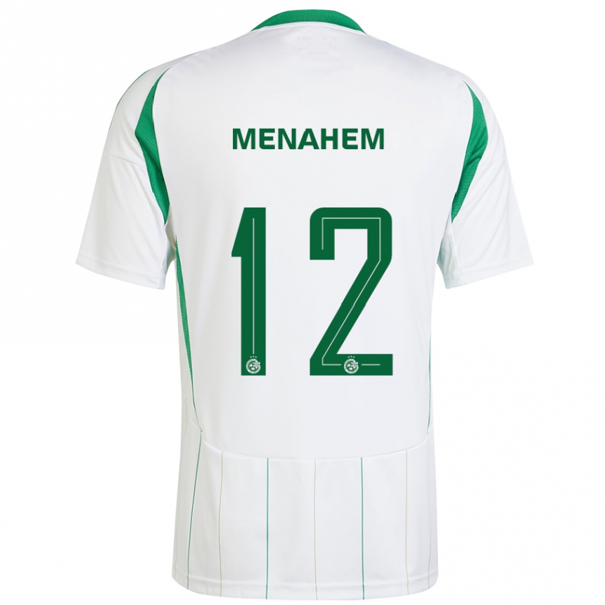 Men Football Sun Menahem #12 White Green Away Jersey 2024/25 T-Shirt Nz