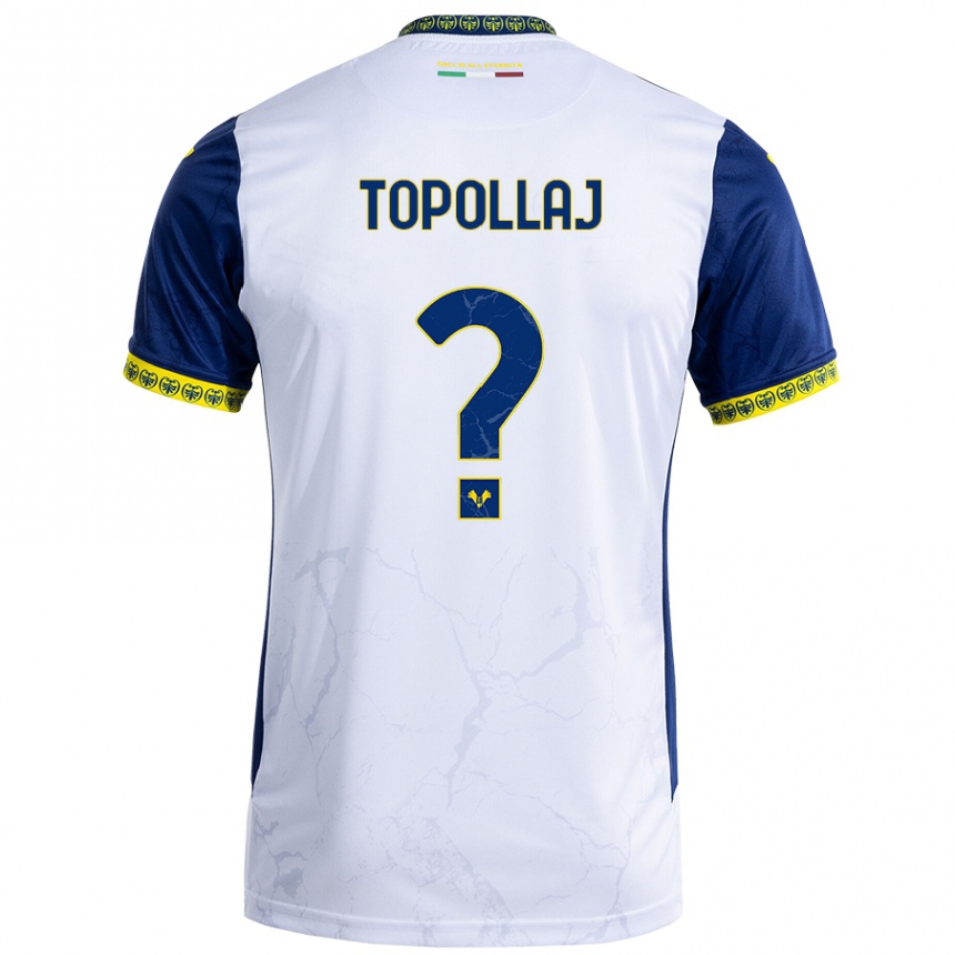 Men Football Mark Topollaj #0 White Blue Away Jersey 2024/25 T-Shirt Nz