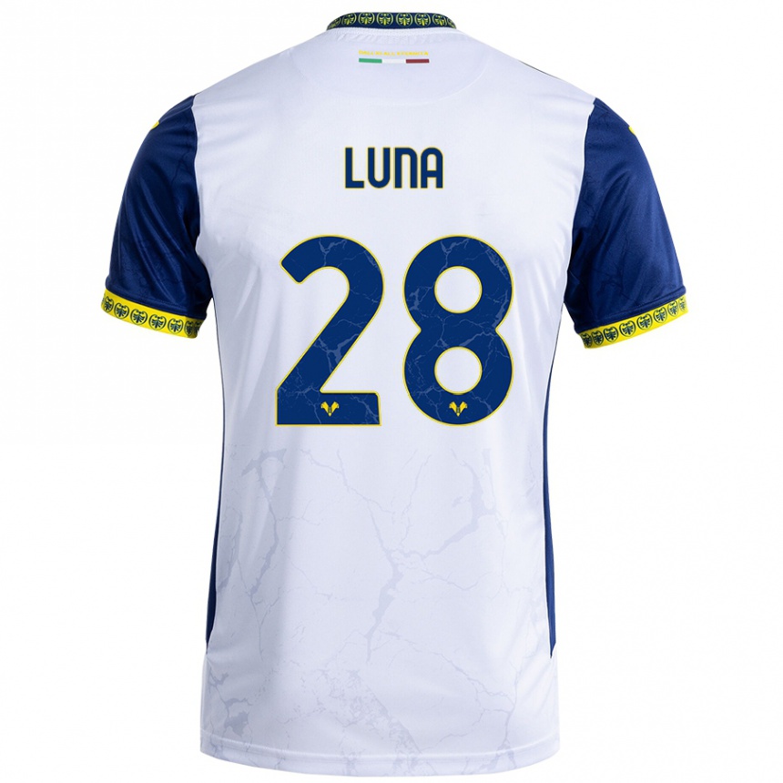 Men Football Agustín Luna #28 White Blue Away Jersey 2024/25 T-Shirt Nz