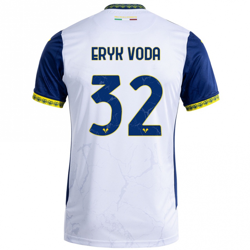 Men Football Andrei Eryk Voda #32 White Blue Away Jersey 2024/25 T-Shirt Nz