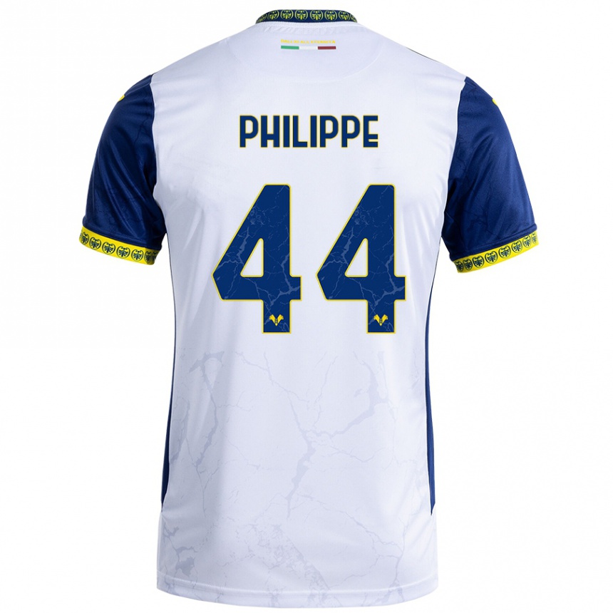 Men Football Mathis Philippe #44 White Blue Away Jersey 2024/25 T-Shirt Nz