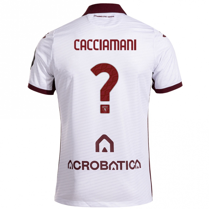 Men Football Alessio Cacciamani #0 White Maroon Away Jersey 2024/25 T-Shirt Nz