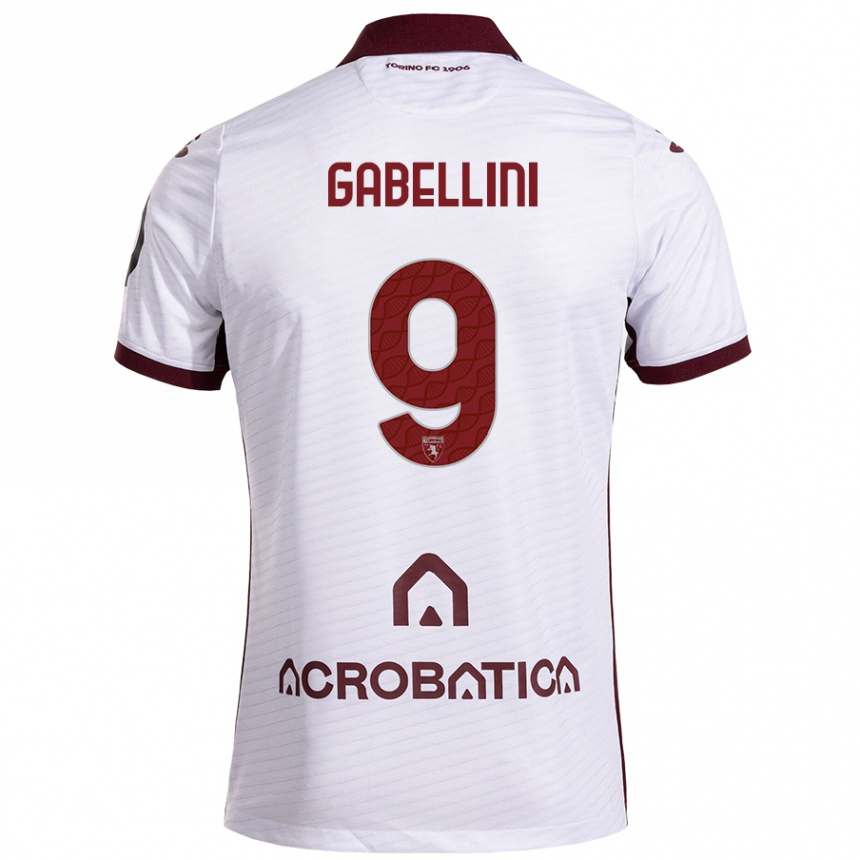 Men Football Tommaso Gabellini #9 White Maroon Away Jersey 2024/25 T-Shirt Nz