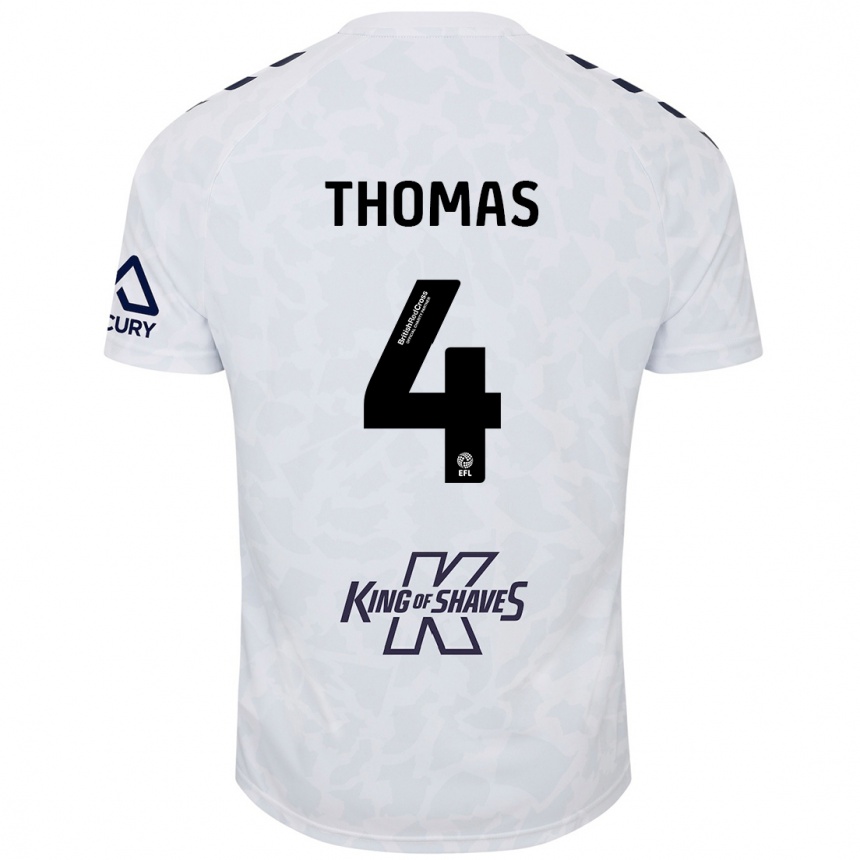 Men Football Bobby Thomas #4 White Away Jersey 2024/25 T-Shirt Nz