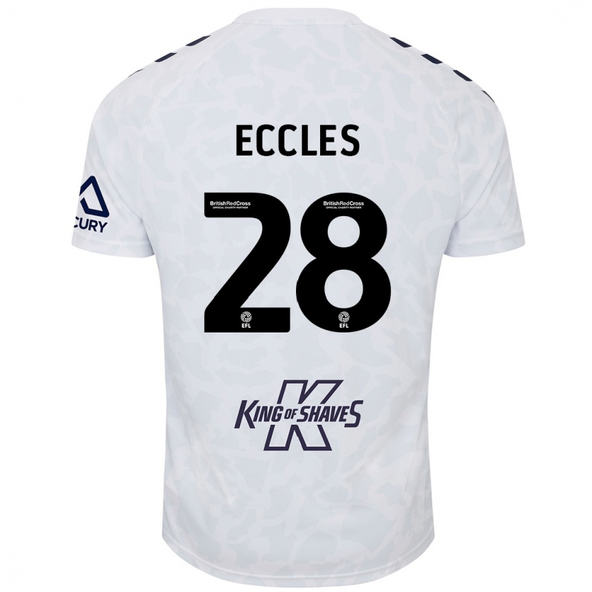 Men Football Josh Eccles #28 White Away Jersey 2024/25 T-Shirt Nz