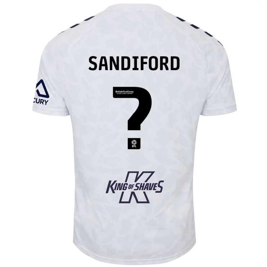 Men Football Greg Sandiford #0 White Away Jersey 2024/25 T-Shirt Nz