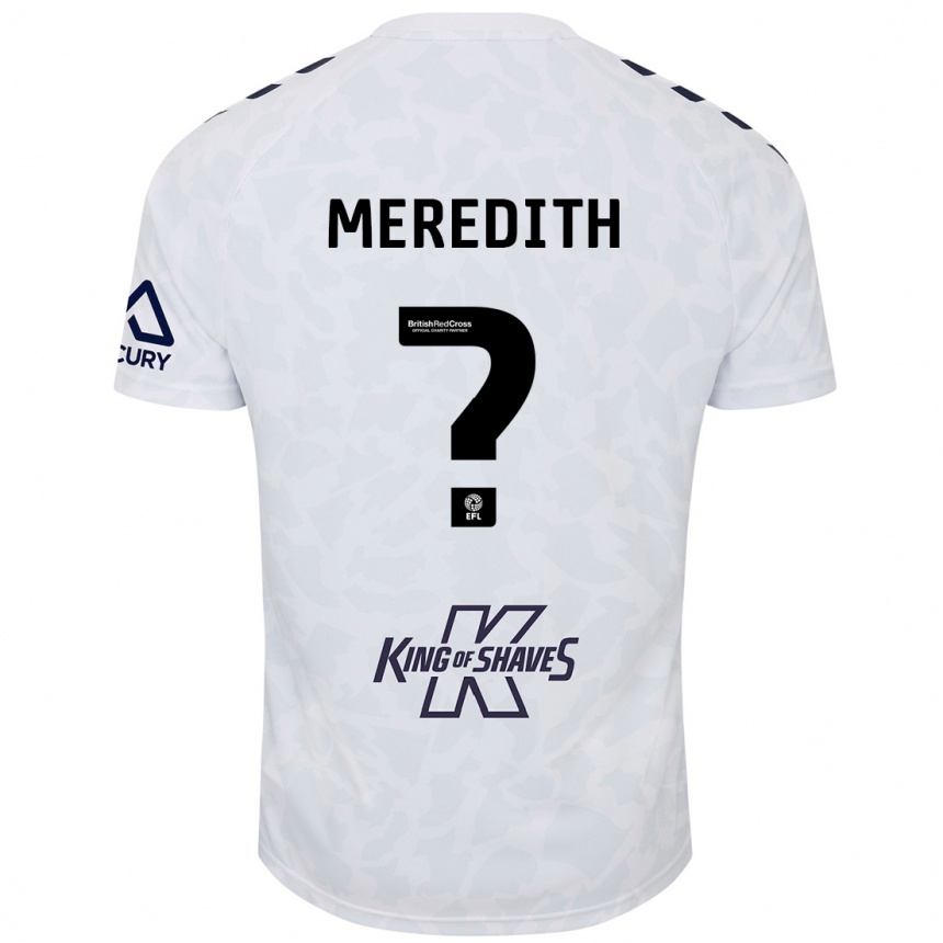 Men Football Eliot Meredith #0 White Away Jersey 2024/25 T-Shirt Nz