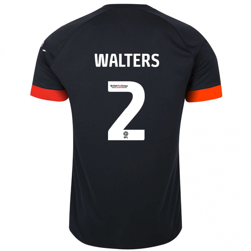 Men Football Reuell Walters #2 Black Orange Away Jersey 2024/25 T-Shirt Nz