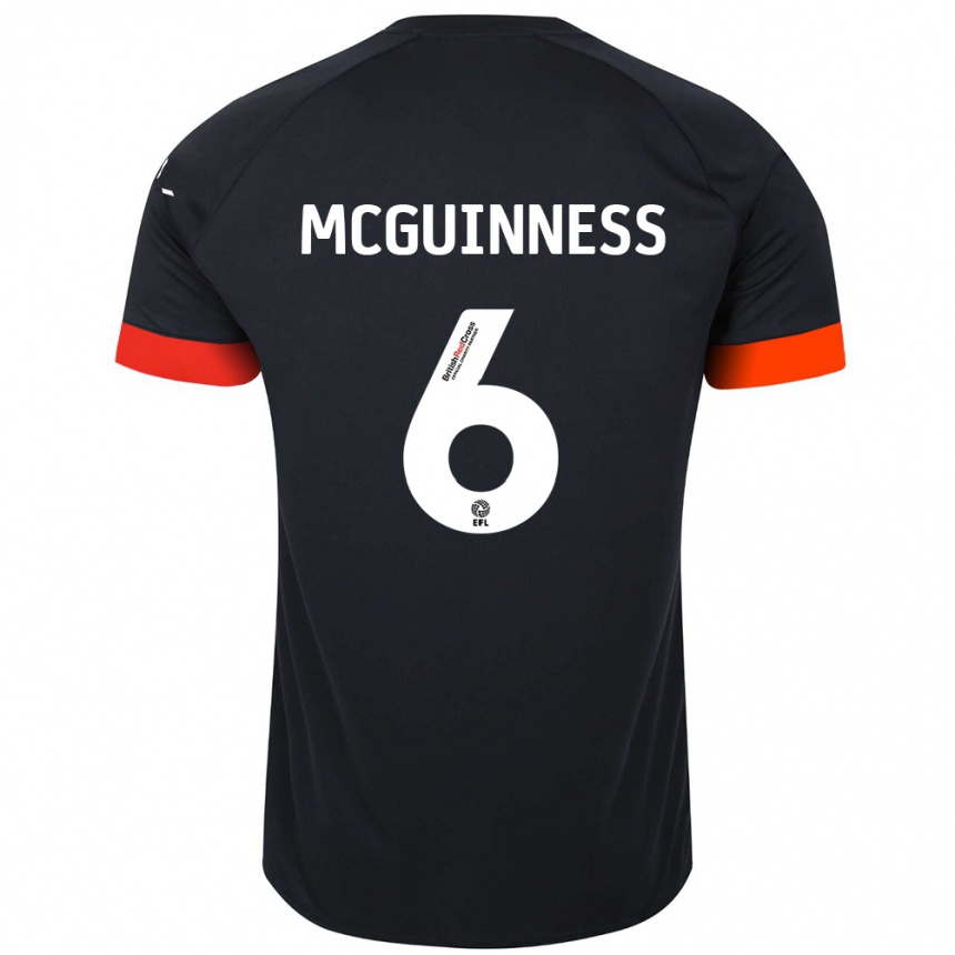 Men Football Mark Mcguinness #6 Black Orange Away Jersey 2024/25 T-Shirt Nz