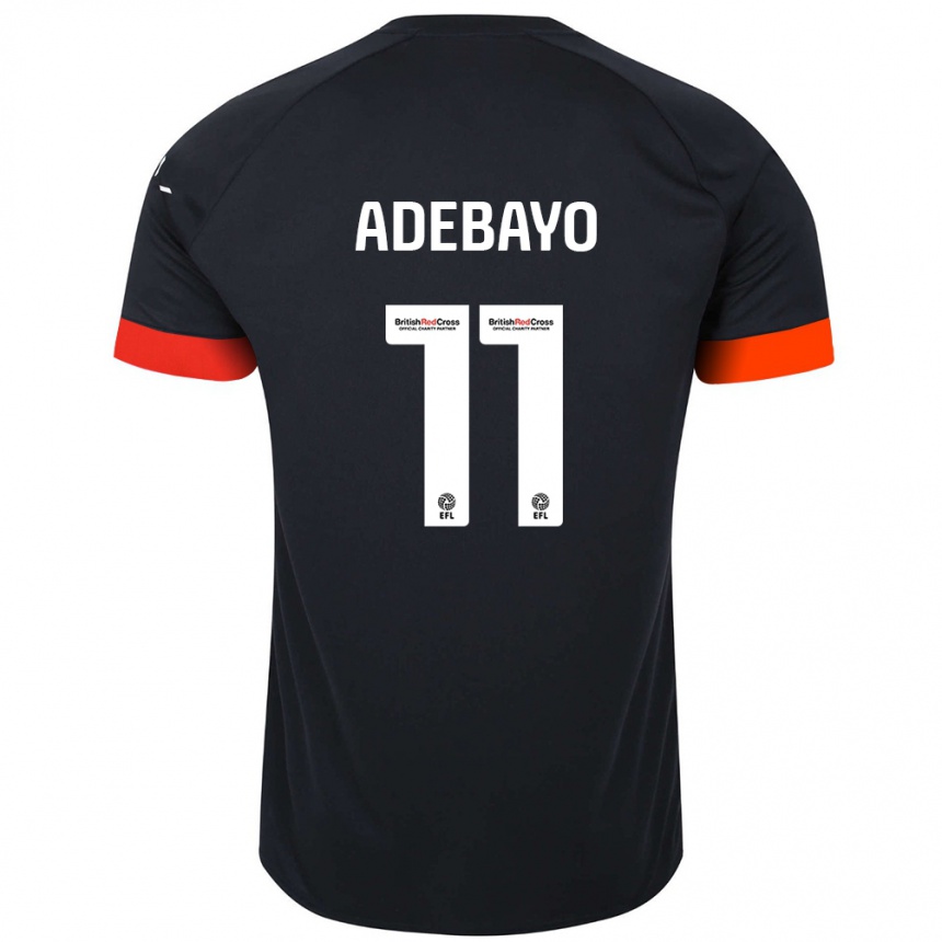 Men Football Elijah Adebayo #11 Black Orange Away Jersey 2024/25 T-Shirt Nz