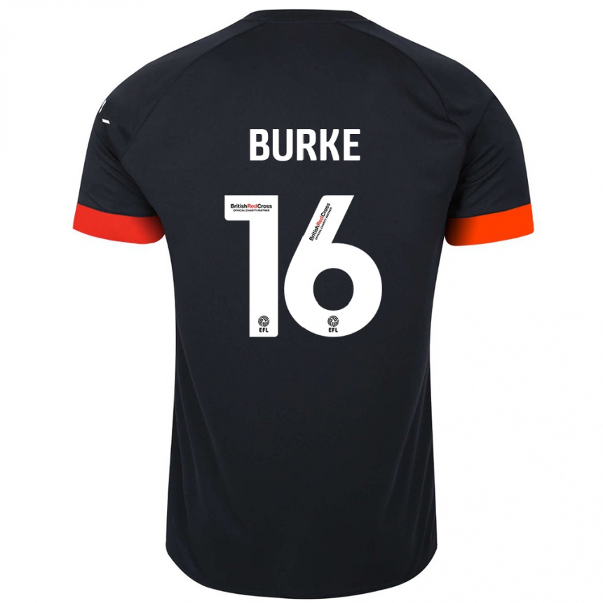 Men Football Reece Burke #16 Black Orange Away Jersey 2024/25 T-Shirt Nz