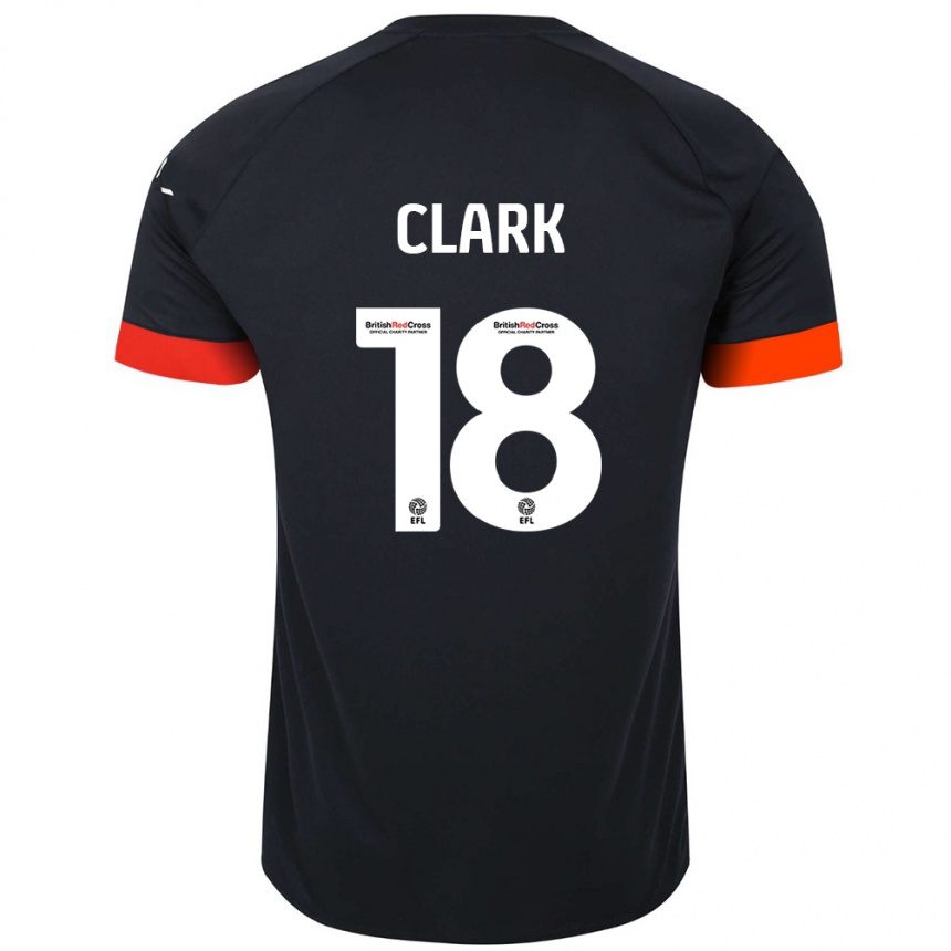 Men Football Jordan Clark #18 Black Orange Away Jersey 2024/25 T-Shirt Nz