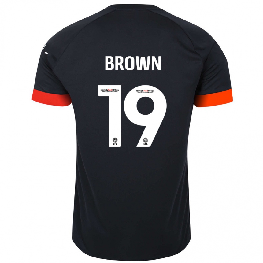 Men Football Jacob Brown #19 Black Orange Away Jersey 2024/25 T-Shirt Nz