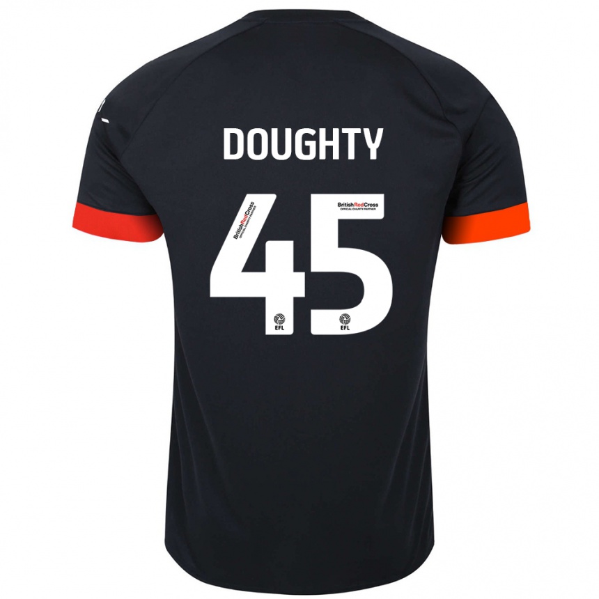 Men Football Alfie Doughty #45 Black Orange Away Jersey 2024/25 T-Shirt Nz