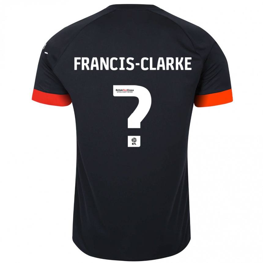 Men Football Aidan Francis-Clarke #0 Black Orange Away Jersey 2024/25 T-Shirt Nz