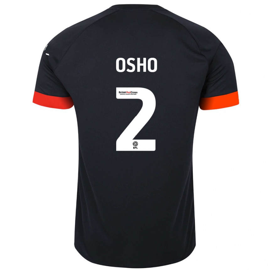 Men Football Gabriel Osho #2 Black Orange Away Jersey 2024/25 T-Shirt Nz