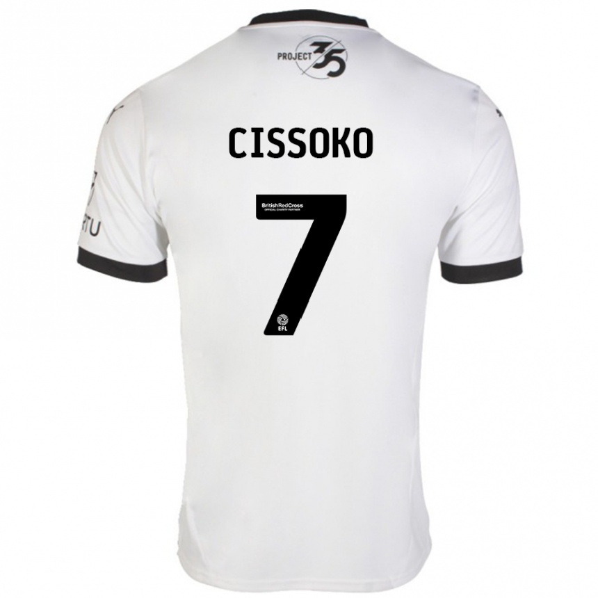 Men Football Ibrahim Cissoko #7 White Black Away Jersey 2024/25 T-Shirt Nz