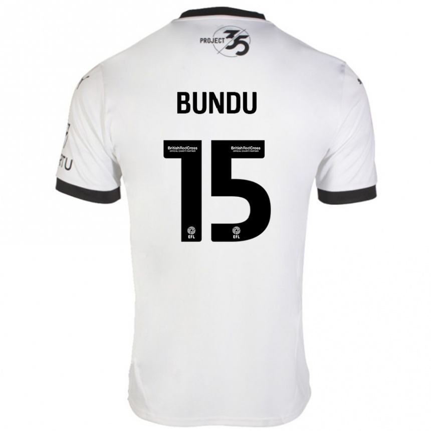 Men Football Mustapha Bundu #15 White Black Away Jersey 2024/25 T-Shirt Nz