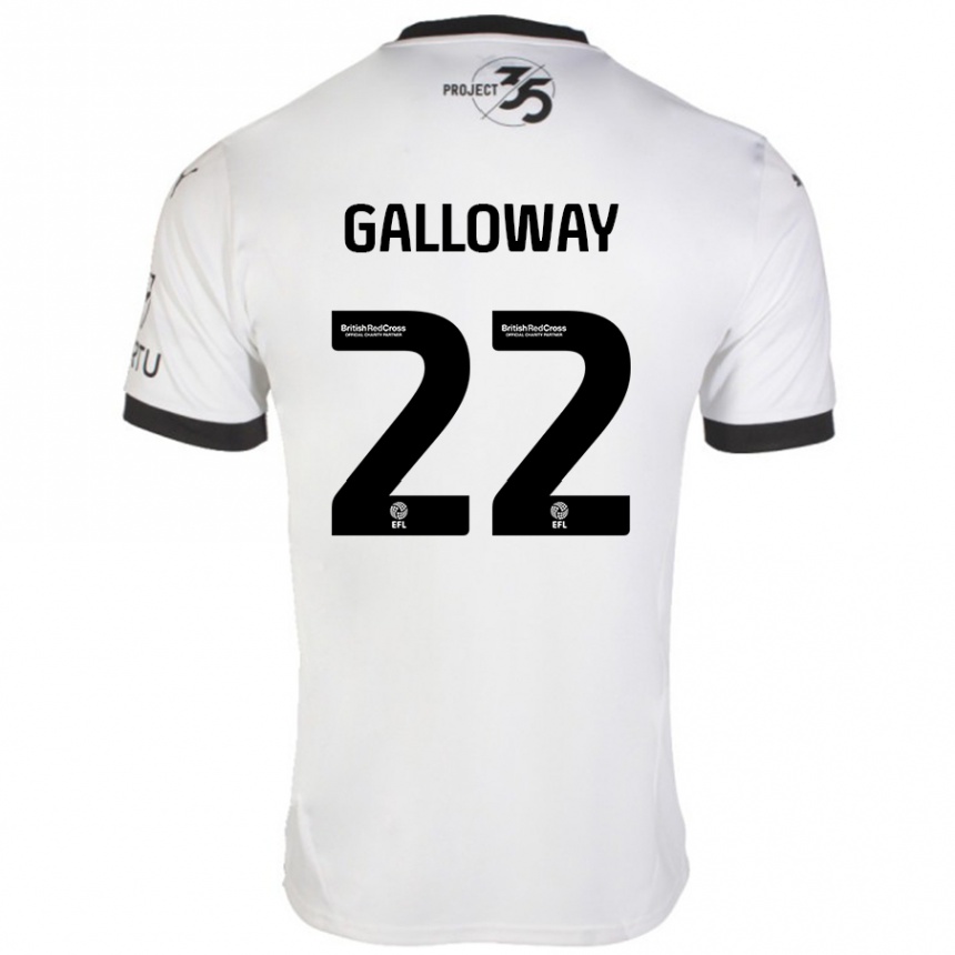 Men Football Brendan Galloway #22 White Black Away Jersey 2024/25 T-Shirt Nz