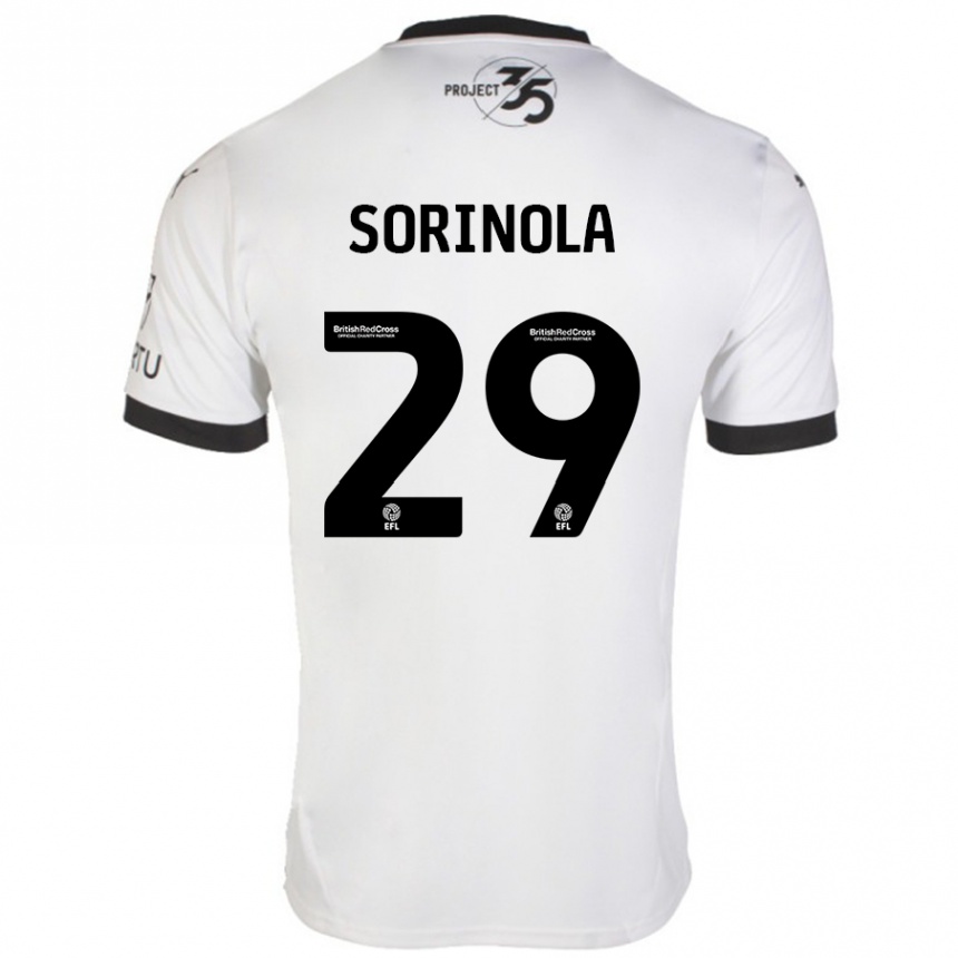 Men Football Matthew Sorinola #29 White Black Away Jersey 2024/25 T-Shirt Nz