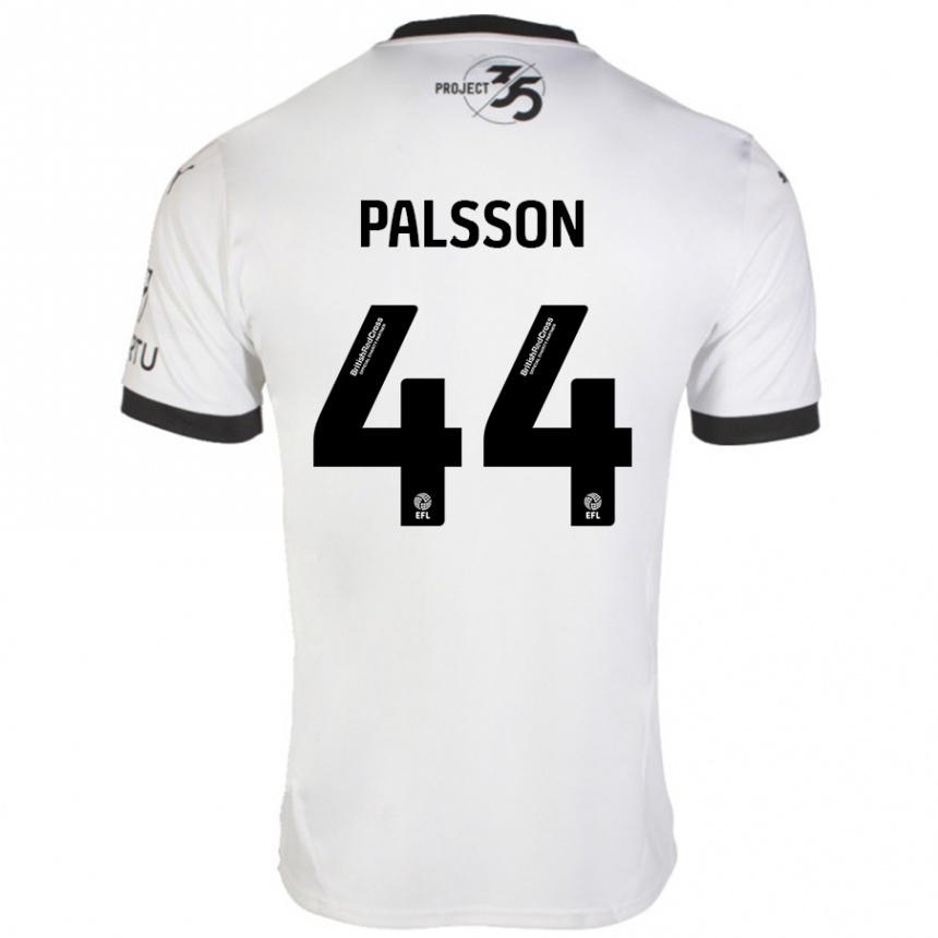 Men Football Victor Pálsson #44 White Black Away Jersey 2024/25 T-Shirt Nz