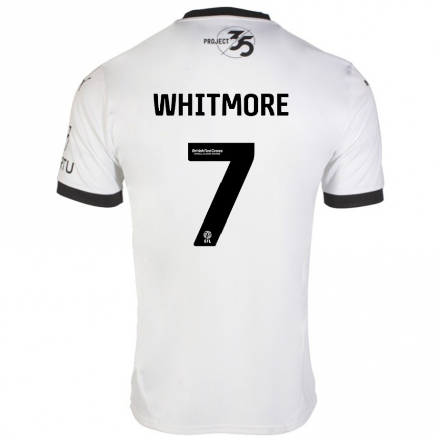 Men Football Charlotte Whitmore #7 White Black Away Jersey 2024/25 T-Shirt Nz