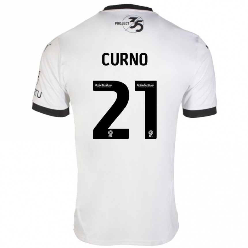 Men Football Maddi Curno #21 White Black Away Jersey 2024/25 T-Shirt Nz