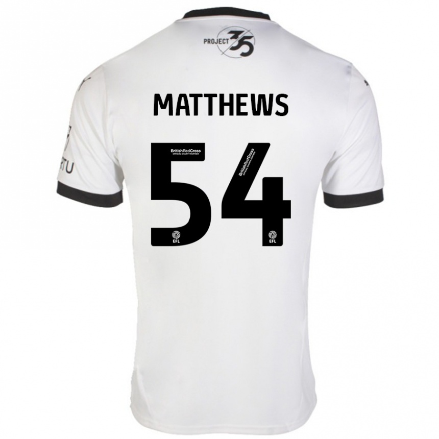 Men Football Jack Matthews #54 White Black Away Jersey 2024/25 T-Shirt Nz