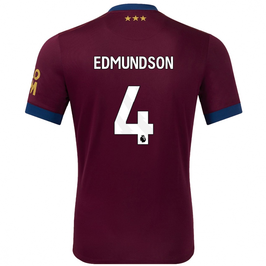 Men Football George Edmundson #4 Brown Away Jersey 2024/25 T-Shirt Nz