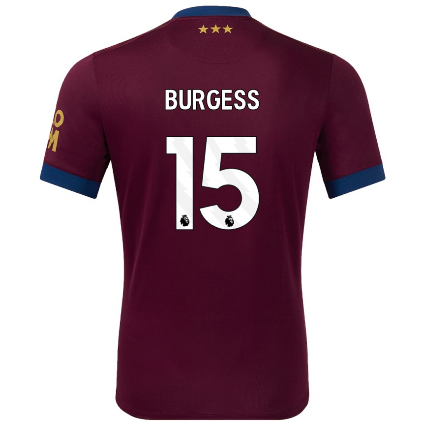 Men Football Cameron Burgess #15 Brown Away Jersey 2024/25 T-Shirt Nz