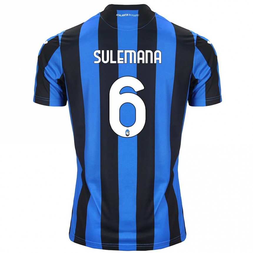 Women Football Ibrahim Sulemana #6 Blue Black Home Jersey 2024/25 T-Shirt Nz