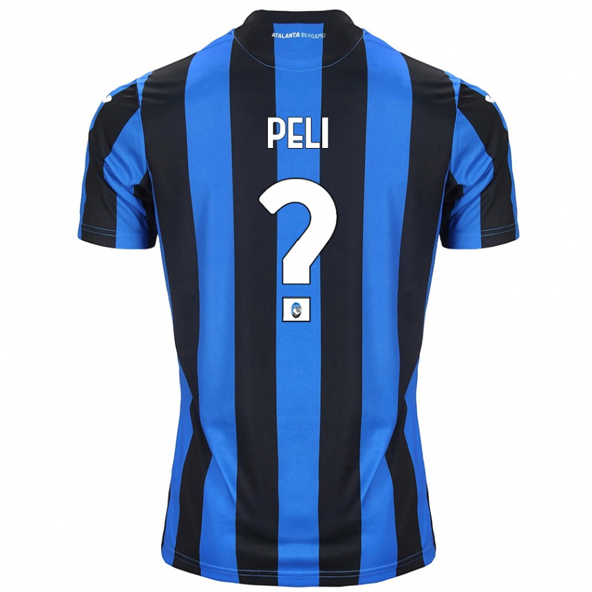 Women Football Lorenzo Peli #0 Blue Black Home Jersey 2024/25 T-Shirt Nz