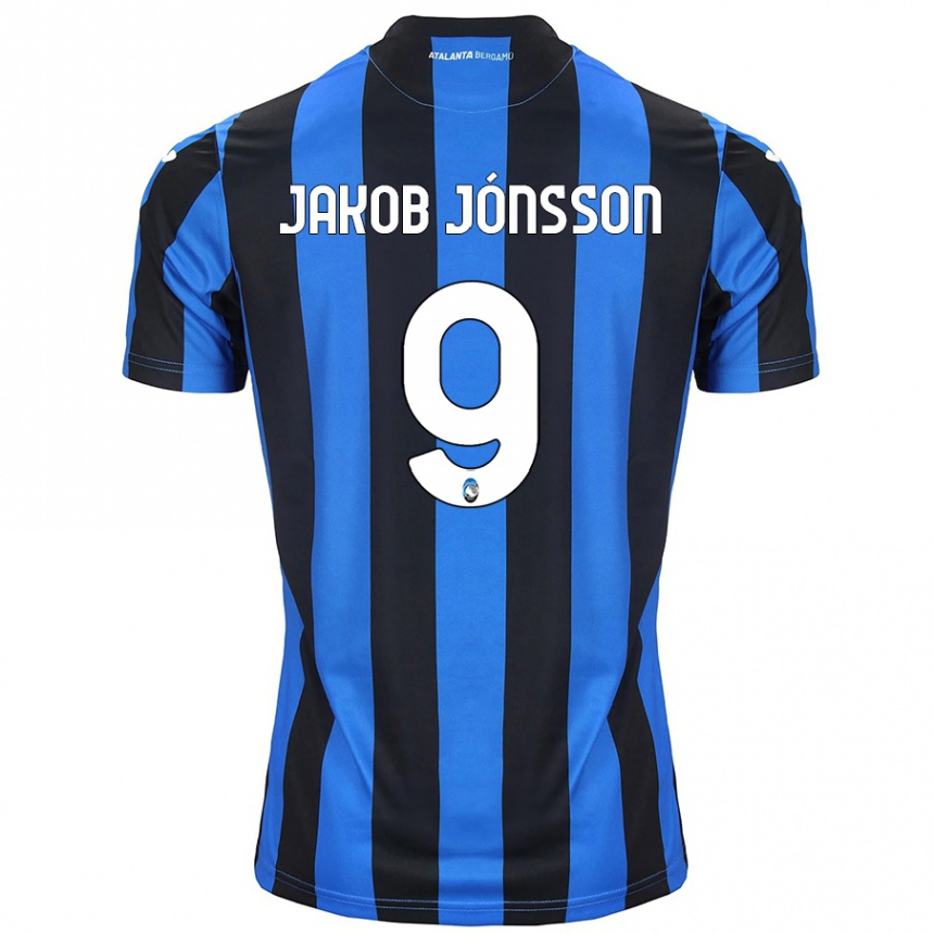 Women Football Birkir Jakob Jónsson #9 Blue Black Home Jersey 2024/25 T-Shirt Nz