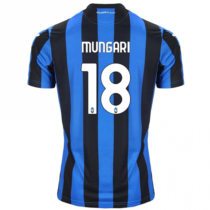 Women Football Giuseppe Mungari #18 Blue Black Home Jersey 2024/25 T-Shirt Nz